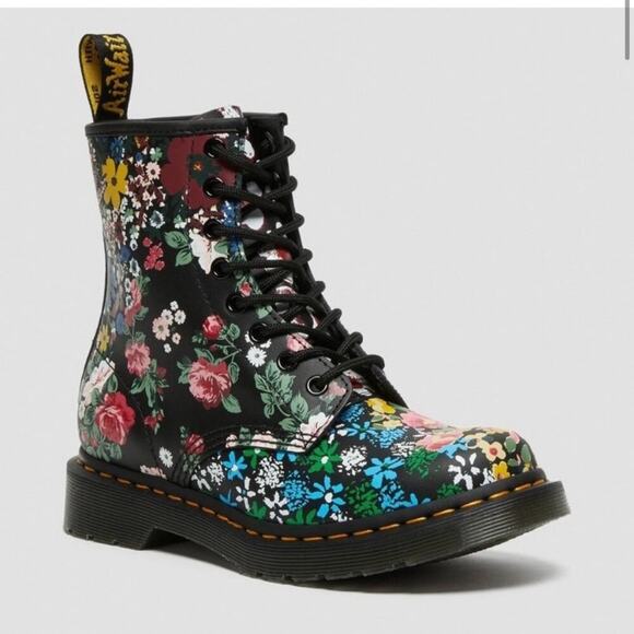 Dr. Martens 1460 Pascal Black Floral Mash Up Boots Size 6 RARE - Picture 14 of 14